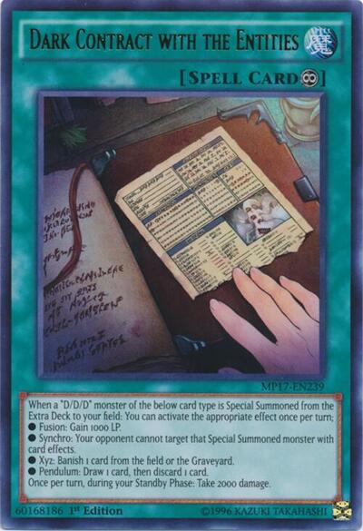 Dark Contract with the Entities