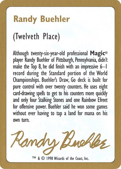 1998 Randy Buehler Biography Card