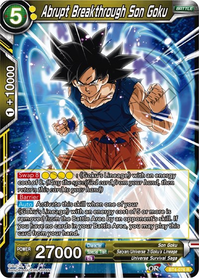 Abrupt Breakthrough Son Goku