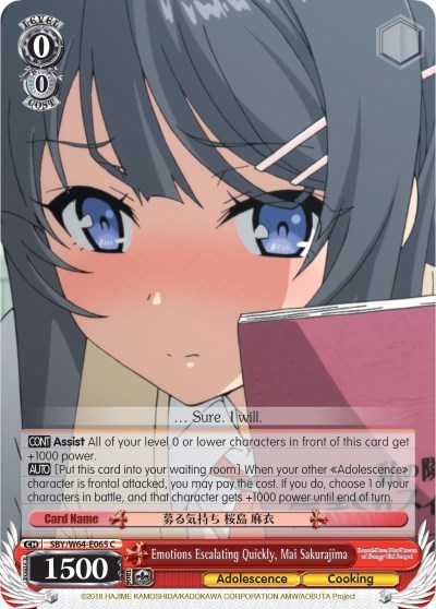 Emotions Escalating Quickly, Mai Sakurajima