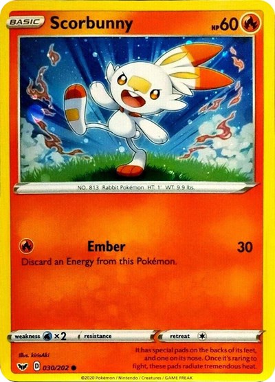 Scorbunny - 030/202 (Cosmos Holo)