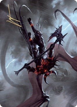 Burning-Rune Demon Art Card (Gold-Stamped Signature)