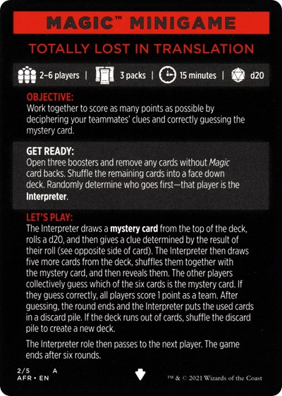 Magic Minigame: Totally Lost in Translation