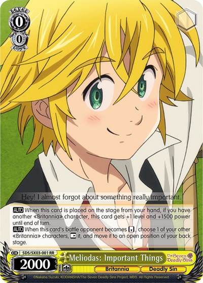 Meliodas: Important Things