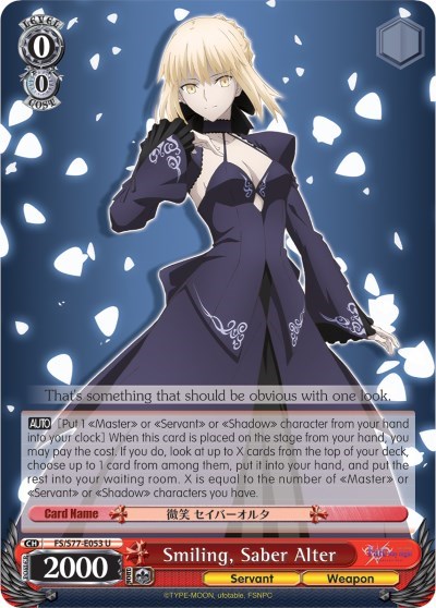Smiling, Saber Alter