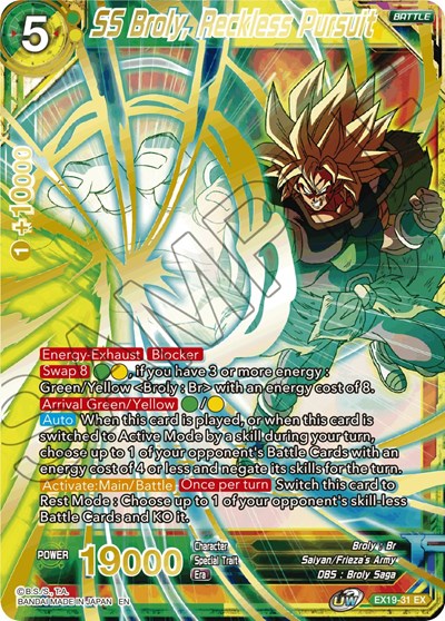 SS Broly, Reckless Pursuit
