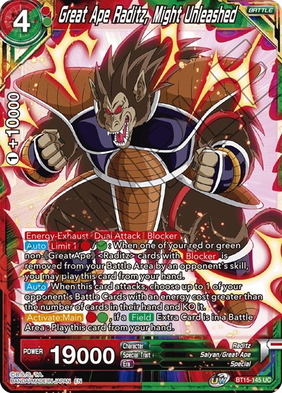 Great Ape Raditz, Might Unleashed