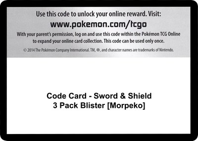 Code Card - Sword & Shield 3 Pack Blister [Morpeko]
