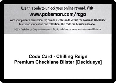 Code Card - Chilling Reign Premium Checklane Blister [Decidueye]