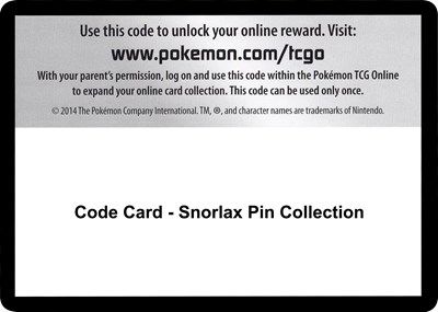 Code Card - Snorlax Pin Collection
