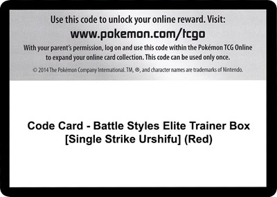Code Card - Battle Styles Elite Trainer Box [Single Strike Urshifu] (Red)