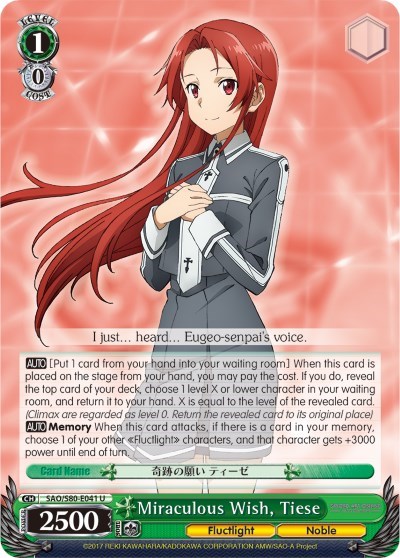 Miraculous Wish, Tiese