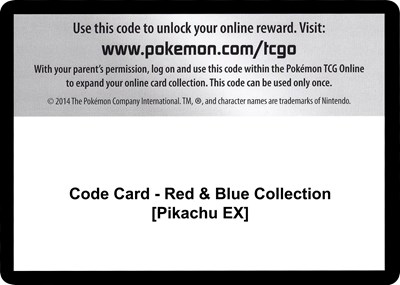 Code Card - Red & Blue Collection [Pikachu EX]