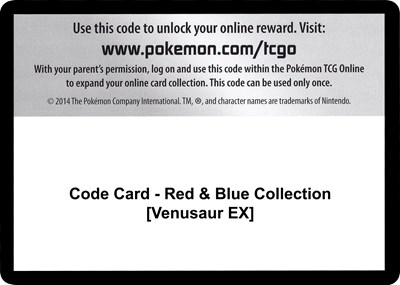Code Card - Red & Blue Collection [Venusaur EX]