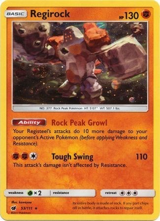Regirock - 53/111 (Cosmos Holo)