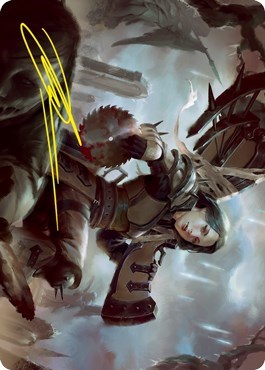 Sawblade Slinger Art Card (Gold-Stamped Signature)