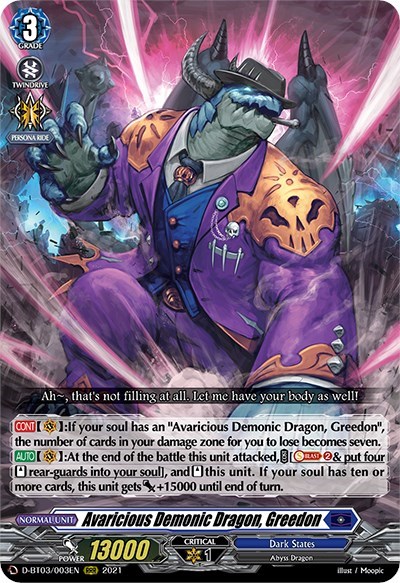 Avaricious Demonic Dragon, Greedon