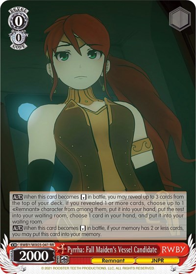 Pyrrha: Fall Maiden's Vessel Candidate
