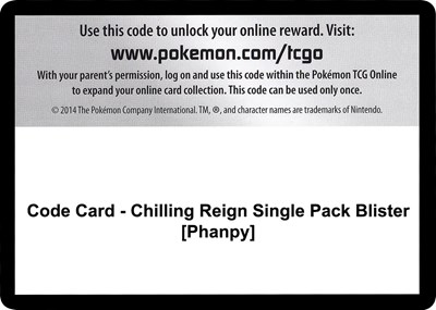 Code Card - Chilling Reign Single Pack Blister [Phanpy]