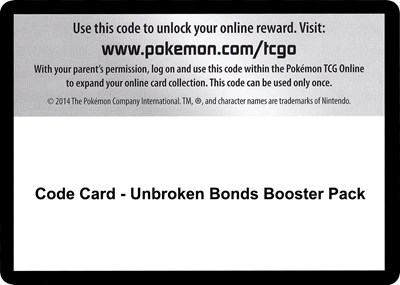 Code Card - Unbroken Bonds Booster Pack