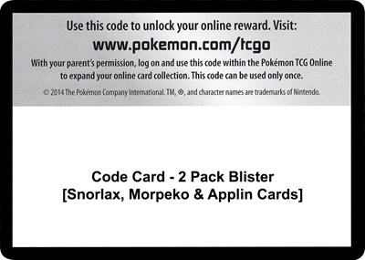 Code Card - 2 Pack Blister [Snorlax, Morpeko & Applin Cards]