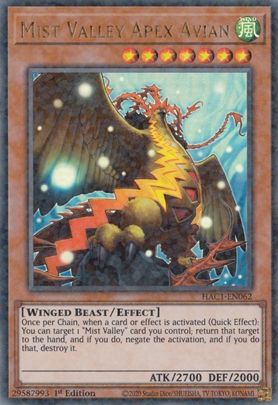Mist Valley Apex Avian (Duel Terminal)