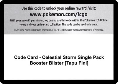Code Card - Celestial Storm Single Pack Booster Blister [Tapu Fini]