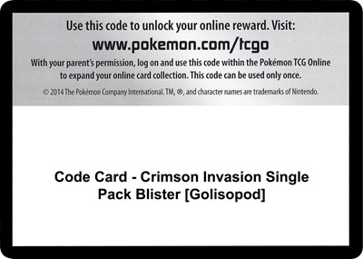 Code Card - Crimson Invasion Single Pack Blister [Golisopod]