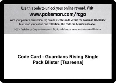Code Card - Guardians Rising Single Pack Blister [Tsareena]