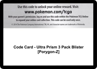 Code Card - Ultra Prism 3 Pack Blister [Porygon-Z]