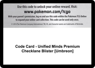 Code Card - Unified Minds Premium Checklane Blister [Umbreon]