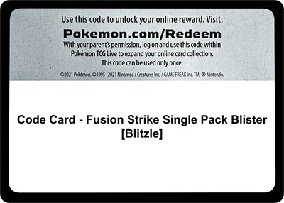 Code Card - Fusion Strike Single Pack Blister [Blitzle]