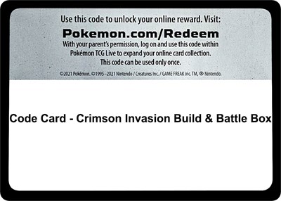 Code Card - Crimson Invasion Build & Battle Box