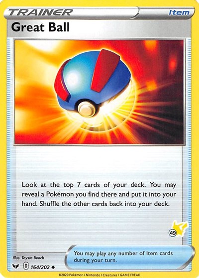 Great Ball - 164/202 (#49 Pikachu Stamped)