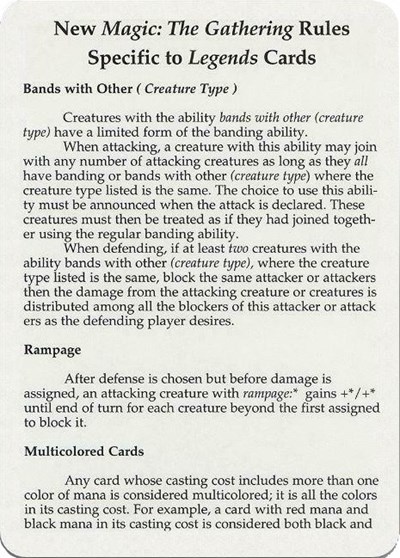 Legends Rules Card