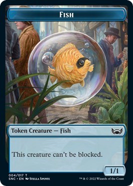 Fish // Wizard Double-Sided Token