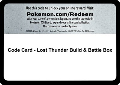 Code Card - Lost Thunder Build & Battle Box