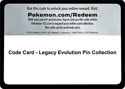 Code Card - Legacy Evolution Pin Collection