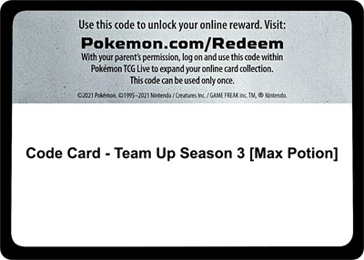 Code Card - Team Up Season 3 [Max Potion]
