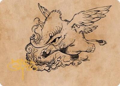 Lulu, Loyal Hollyphant Art Card (Gold-Stamped Signature)