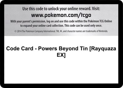 Code Card - Powers Beyond Tin [Rayquaza EX]