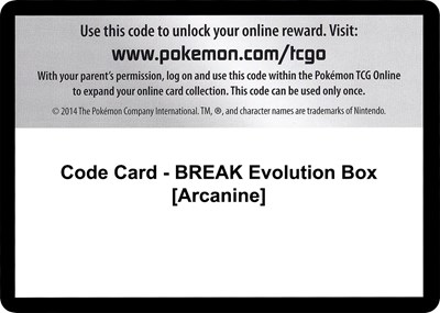 Code Card - BREAK Evolution Box [Arcanine]
