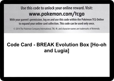 Code Card - BREAK Evolution Box [Ho-oh and Lugia]