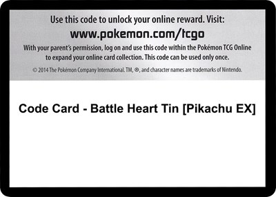 Code Card - Battle Heart Tin [Pikachu EX]