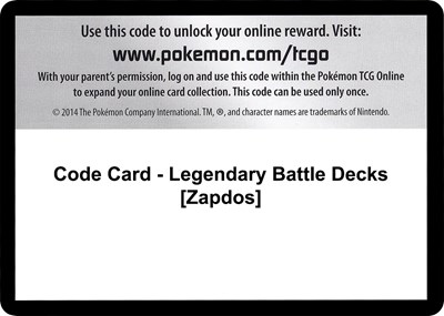 Code Card - Legendary Battle Decks [Zapdos]