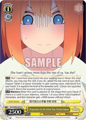 Preparations for the School Trip, Yotsuba Nakano
