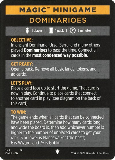 Magic Minigame: Dominarioes