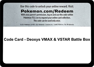 Code Card - Deoxys VMAX & VSTAR Battle Box