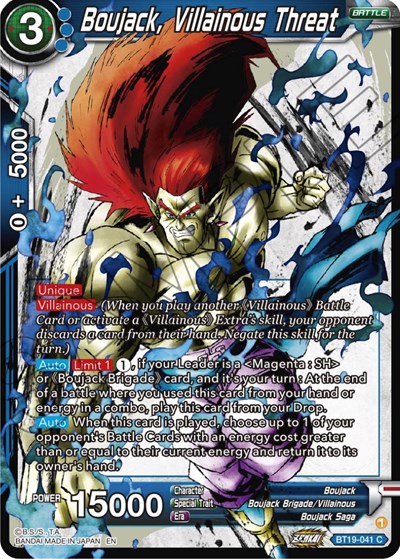 Boujack, Villainous threat