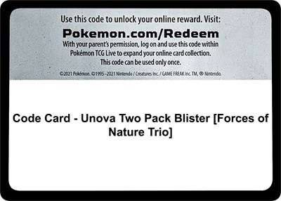 Code Card - Unova Two Pack Blister [Forces of Nature Trio]